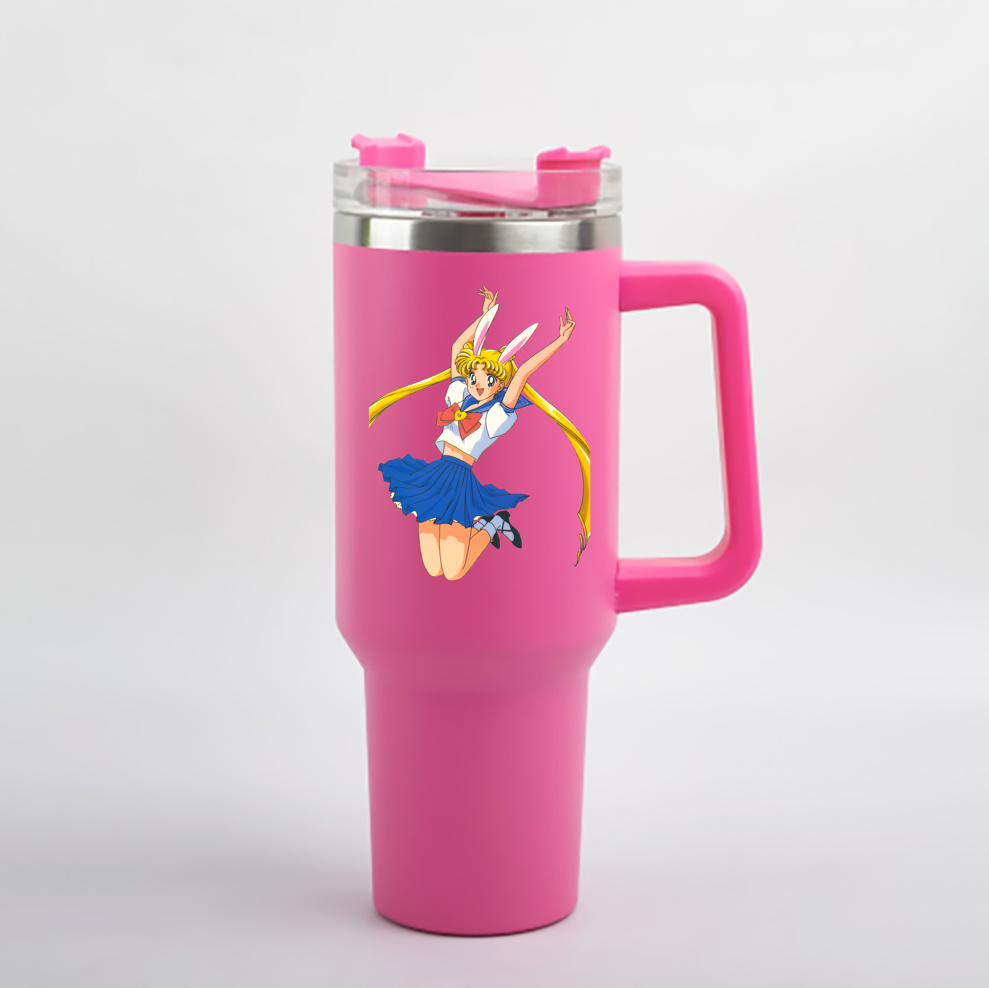 （画像用） 美少女戦士セーラームーン 愛野 美奈子 あいの みなこ Sailor Moon Aino Minako 1200mL車用タンブラー - クリスタルステッカー（プラスチックストロー付き）